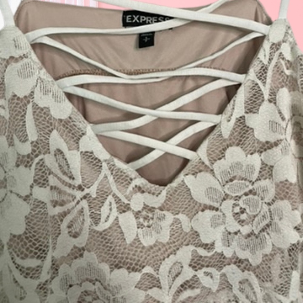 Express Criss Cross Lace Top - Size Small - Picture 4 of 5